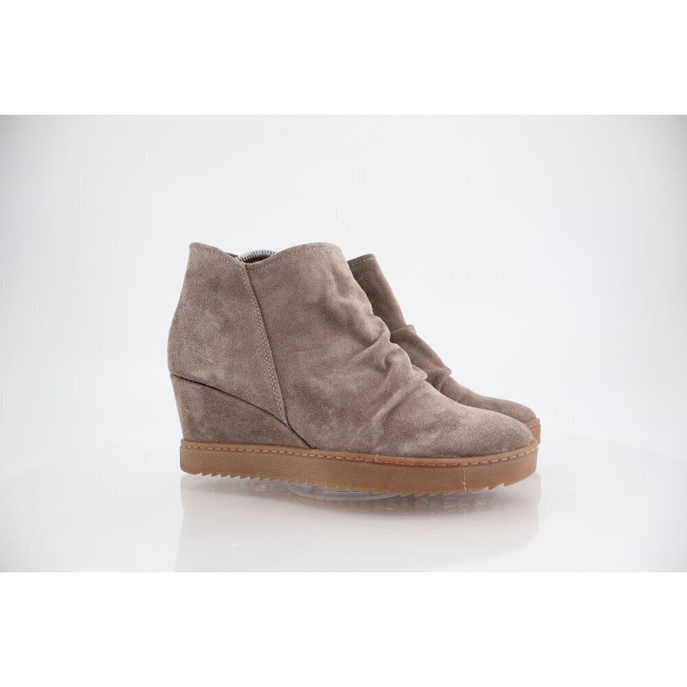 Sofft Siri Taupe Brown Ankle Boots Booties Wedge Size 10 Side Zip Comfy